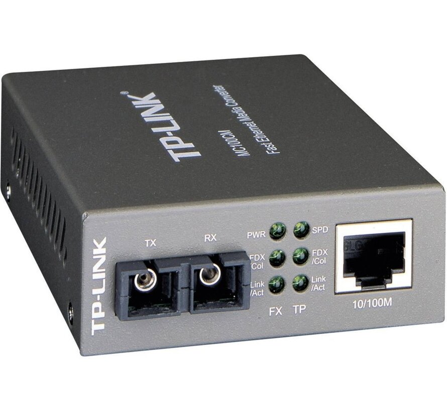 MC100CM | Fast Ethernet Media Converter | 100 Mbit/s | Multimode | 1310 nm | Zwart