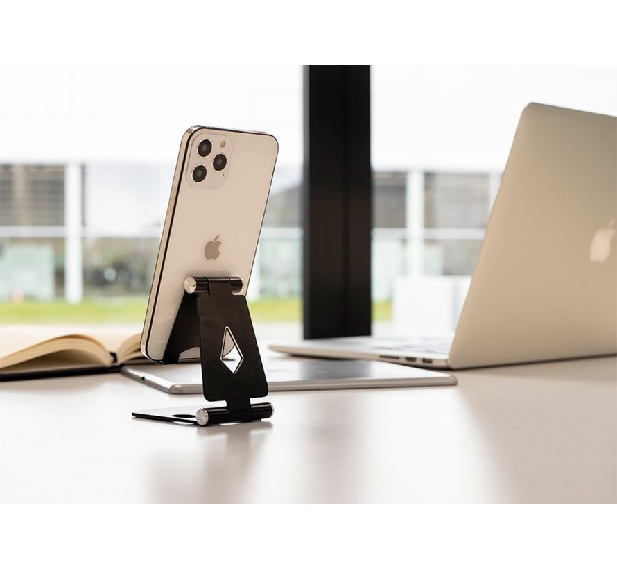 Phone Stand Holder Metal maat M - Zwart