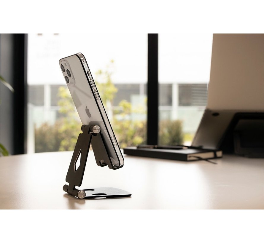 Phone Stand Holder Metal maat M - Zwart