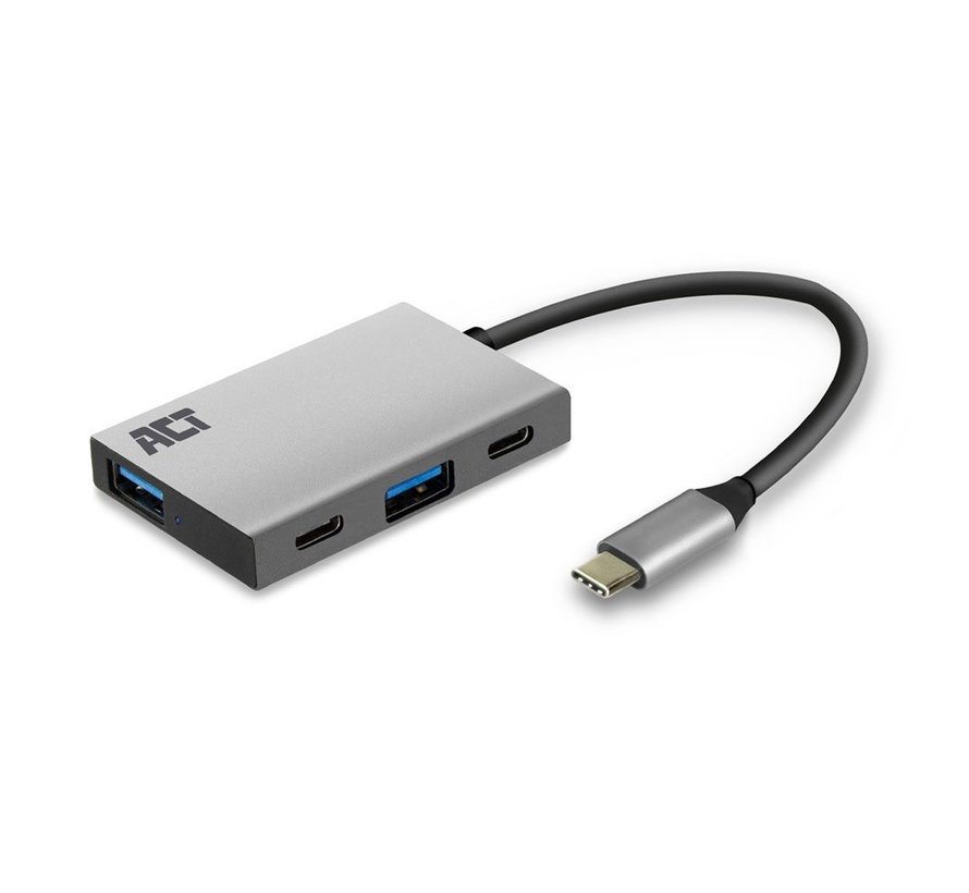 AC7070 USB-C Hub 4 port met 2x USB-C en 2x USB-A, SuperSpeed 10Gbit/s