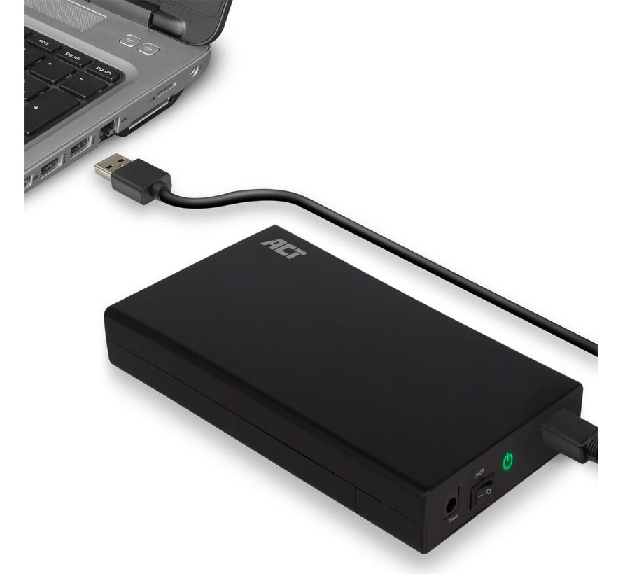AC1405 behuizing voor opslagstations HDD-/SSD-behuizing Zwart 3.5"