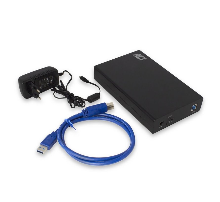 AC1405 behuizing voor opslagstations HDD-/SSD-behuizing Zwart 3.5"