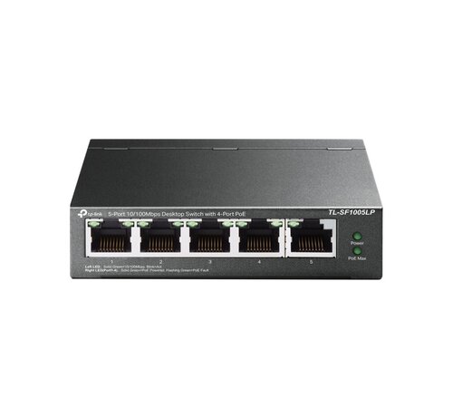 TP-Link TL-SF1005LP | Unmanaged | Fast Ethernet (10/100 Mbps) | Power over Ethernet (PoE) | Zwart