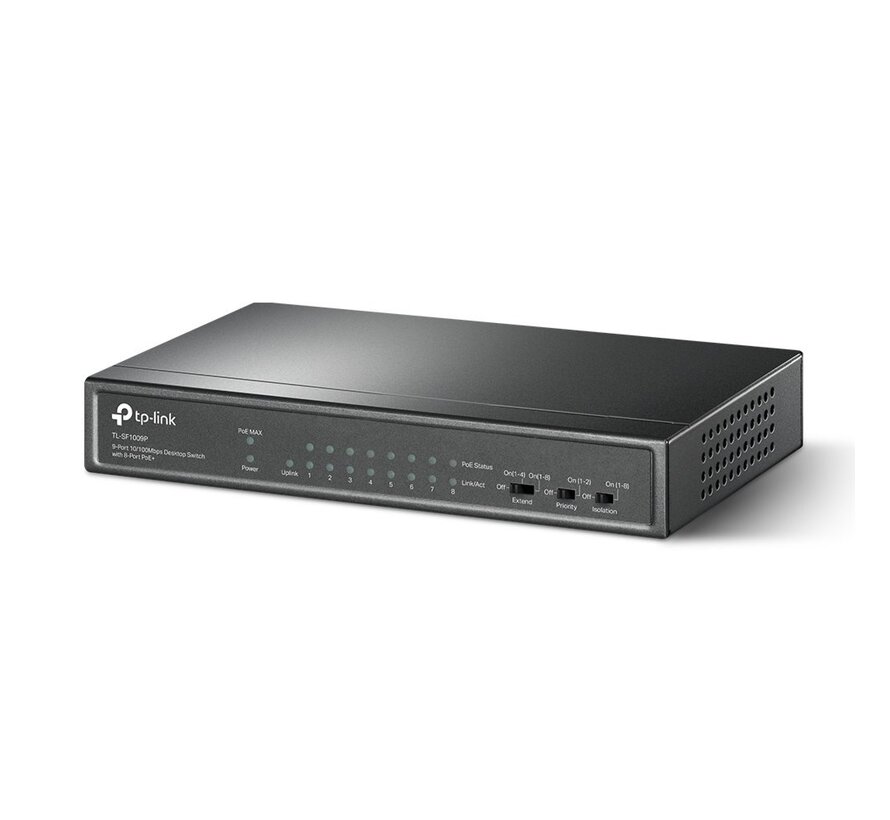 TL-SF1009P | Unmanaged | Fast Ethernet (10/100 Mbps) | Power over Ethernet (PoE)