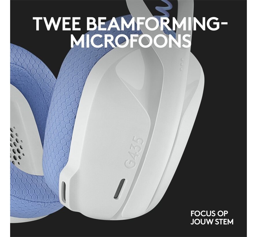 G G435 | Draadlooze Over-ear Gaming Headset | Bluetooth & USB-A Receiver | Wit/Lilac
