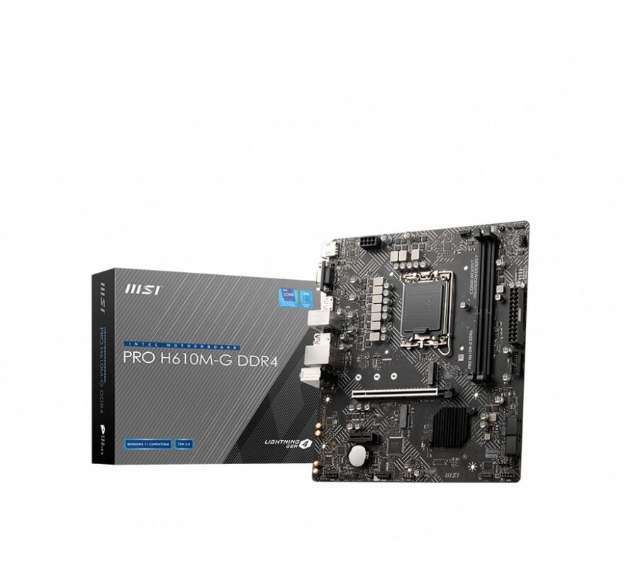 PRO H610M-G | Socket LGA 1700 | Intel H610 | 2xDDR4 | Micro-ATX | Moederbord