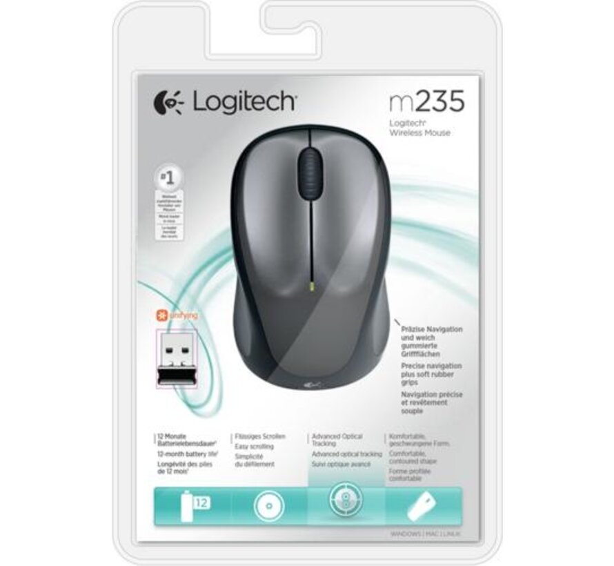 M235 | Draadloze Muis | Links- en Rechtshandig | RF | 1000 DPI | Zwart