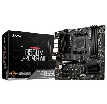 MSI B550M PRO-VDH WIFI | Socket AM4 | AMD B550 | 4xDDR4 | Micro-ATX | Moederbord
