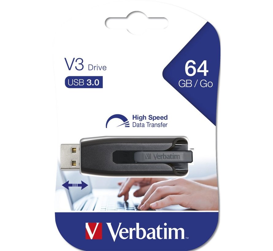 V3 - USB-Stick 3.0 64 GB - Zwart