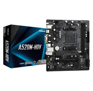 Asrock A520M-HDV | Socket AM4 | AMD A520 | 2xDDR4 | Micro-ATX | Moederbord