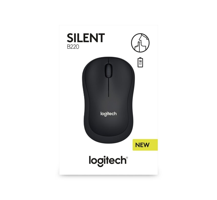 B220 Silent | Draadloze Muis | Links- en Rechtshandig | RF | 1000 DPI | Zwart