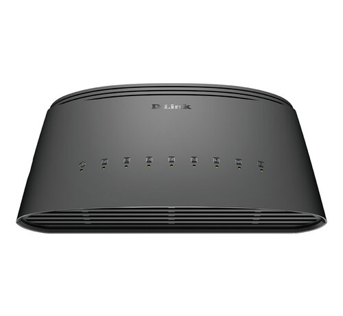 D-LINK D-Link DGS-1008D/E | Unmanaged L2 Switch | 8 Poorten | Gigabit Ethernet (10/100/1000 Mbps) | Zwart