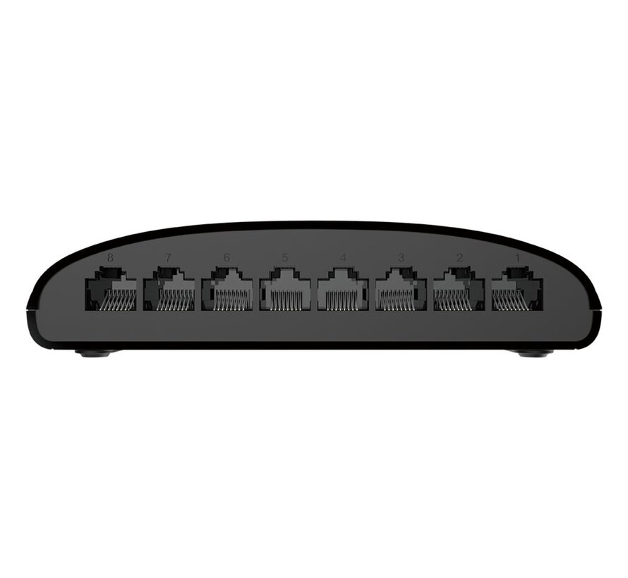 D-Link DGS-1008D/E | Unmanaged L2 Switch | 8 Poorten | Gigabit Ethernet (10/100/1000 Mbps) | Zwart