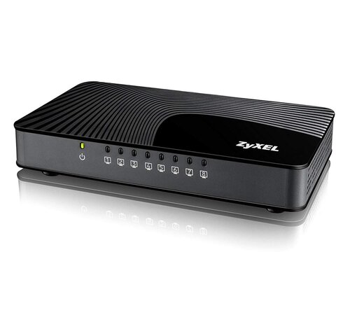 ZyXEL Zyxel GS-108S v2 | Unmanaged Switch | 8 Poorten | Gigabit Ethernet (10/100/1000 Mbps) | Zwart