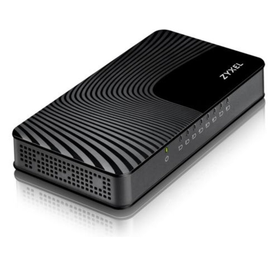 Zyxel GS-108S v2 | Unmanaged Switch | 8 Poorten | Gigabit Ethernet (10/100/1000 Mbps) | Zwart