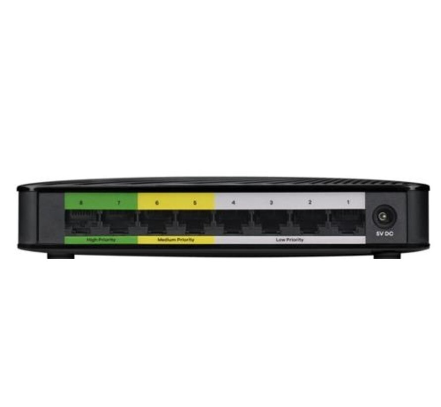 Zyxel GS-108S v2 | Unmanaged Switch | 8 Poorten | Gigabit Ethernet (10/100/1000 Mbps) | Zwart