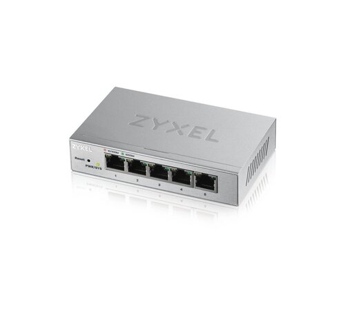 ZyXEL Zyxel GS1200-5 | Managed Switch | 5 Poorten | Gigabit Ethernet (10/100/1000 Mbps) | Zilver
