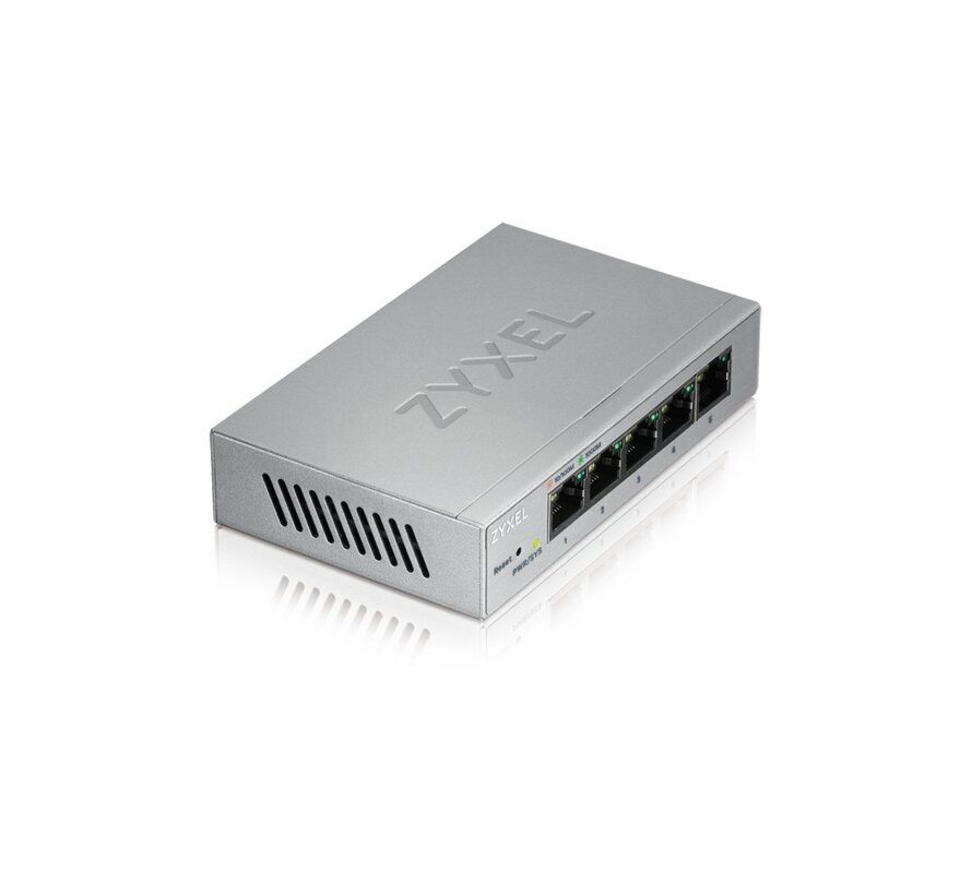 Zyxel GS1200-5 | Managed Switch | 5 Poorten | Gigabit Ethernet (10/100/1000 Mbps) | Zilver