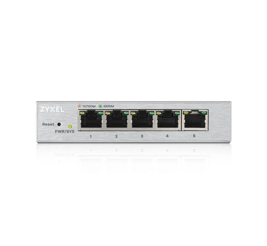 Zyxel GS1200-5 | Managed Switch | 5 Poorten | Gigabit Ethernet (10/100/1000 Mbps) | Zilver