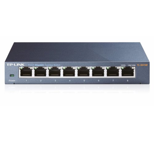 TP-Link TL-SG108 | Unmanaged Gigabit Ethernet Switch | 8 Poorten | Zwart