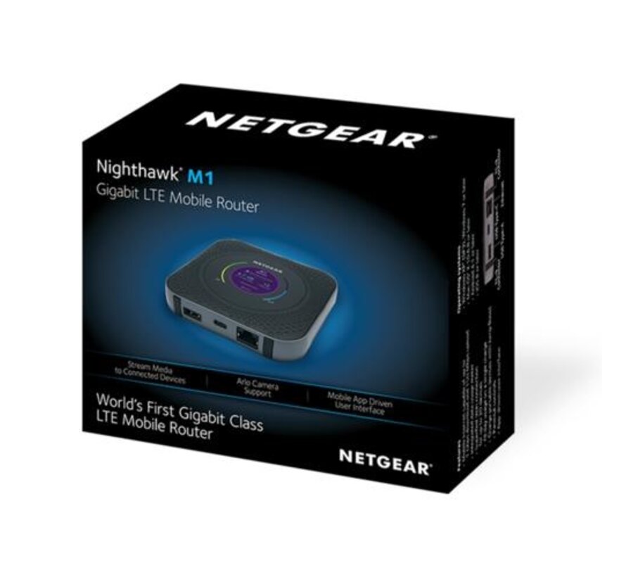 NETGEAR AirCard M1 MR1100-100EUS | Mobiele WiFi (4G LTE) Router | Tot 1 Gbps | Zwart