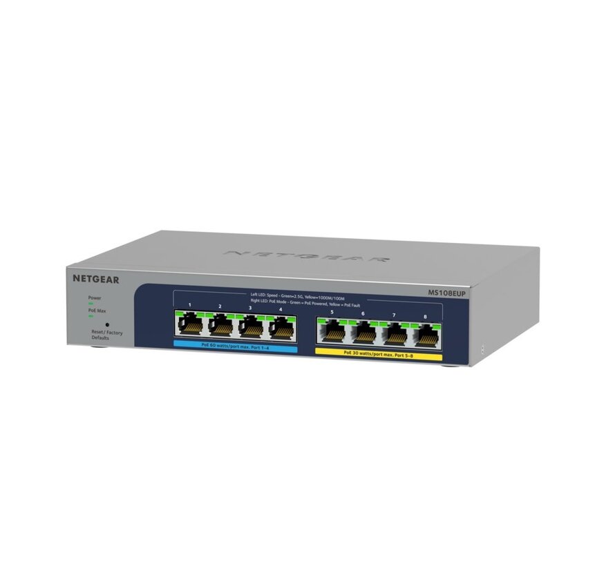 NETGEAR Ultra60 PoE++ Plus Switch | 8 Poorten | Multi-Gigabit (2.5G) Ethernet