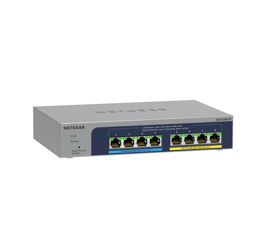 NETGEAR Ultra60 PoE++ Plus Switch | 8 Poorten | Multi-Gigabit (2.5G) Ethernet