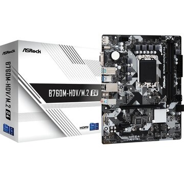 Asrock B760M-HDV/M.2 D4 | Socket LGA 1700 | Intel B760 | 2xDDR4 | Micro-ATX | Moederbord