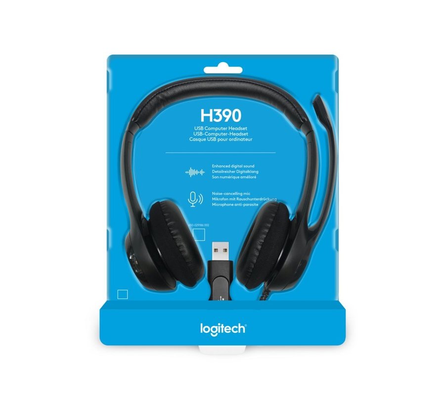 H390 | Bedrade On-ear Headset USB-A | Zwart