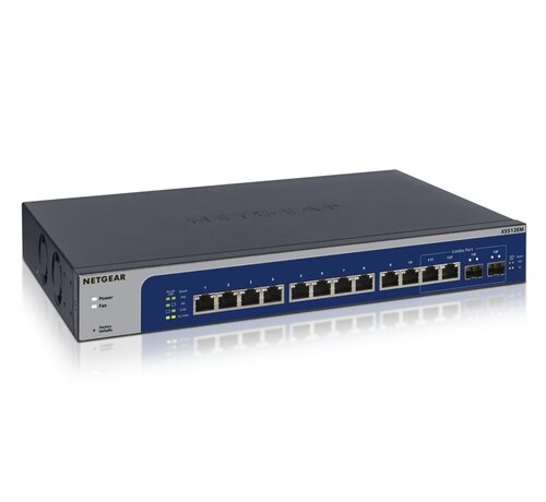 Netgear NETGEAR XS512EM | Managed L2 Switch | 12 Poorten | 10G Ethernet (100/1000/10000 Mbps) | 1U | Blauw/Grijs