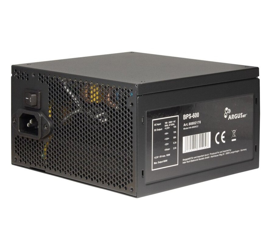 Argus BPS-600 power supply unit 600 W 20+4 pin ATX ATX Zwart