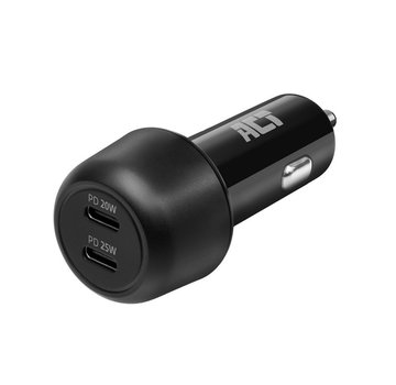 ACT AC2200 | USB-C Autolader voor Mobiele Apparaten 25W | Zwart