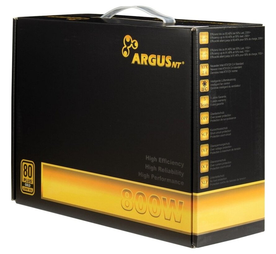 Argus GPS-800 | 800 Watt Gold ATX PSU | Power Supply | Voeding