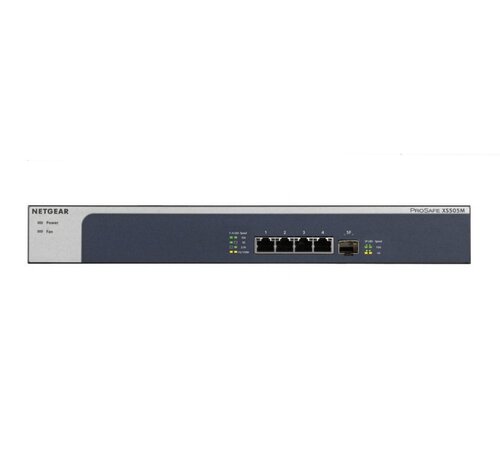 Netgear NETGEAR XS505M | Unmanaged Switch | 5 Poorten | 10G Ethernet (100/1000/10000 Mbps) | Grijs/Zilver
