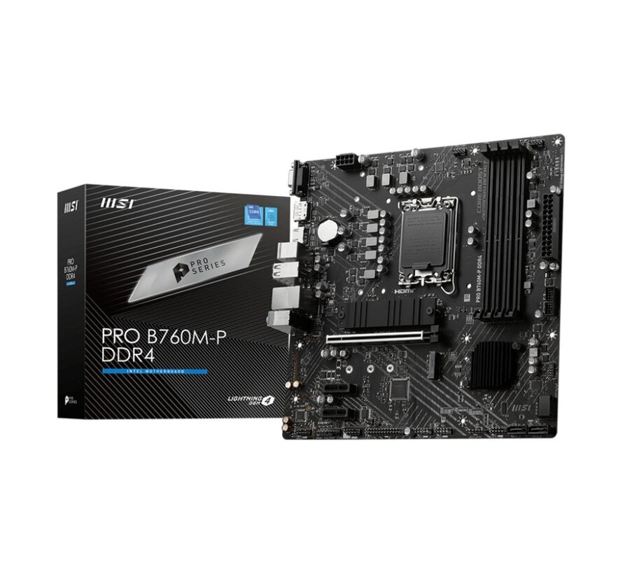 PRO B760M-P | Socket LGA 1700 | Intel B760 | 4xDDR4 | Micro-ATX | Moederbord
