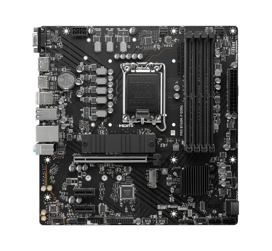 PRO B760M-P | Socket LGA 1700 | Intel B760 | 4xDDR4 | Micro-ATX | Moederbord