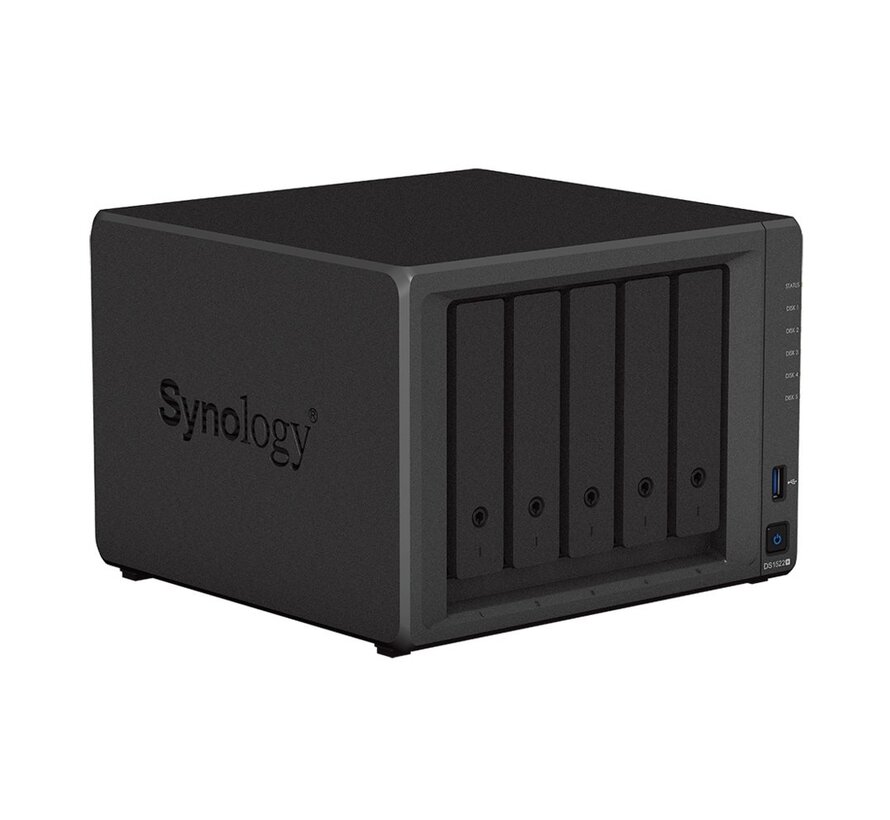 DiskStation DS1522+ NAS | 5 Drive Bays | AMD Ryzen R1600 | 4x Gigabit Ethernet | Desktop | Zwart