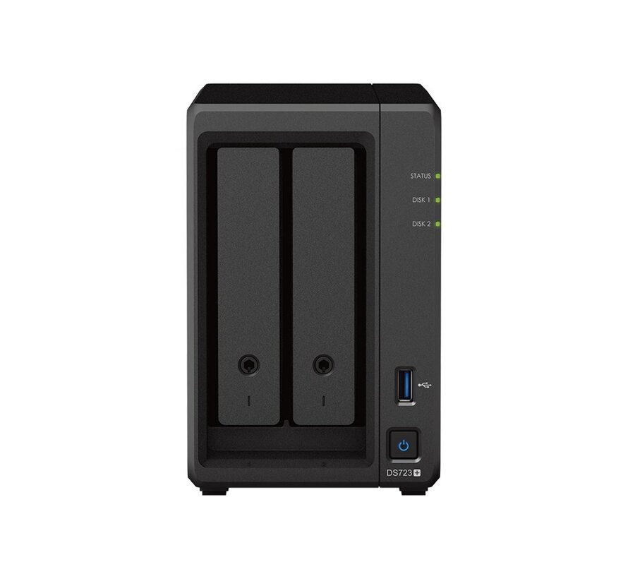 DiskStation DS723+ NAS | 2 Drive Bays | AMD Ryzen R1600 | 2x Gigabit Ethernet | Zwart