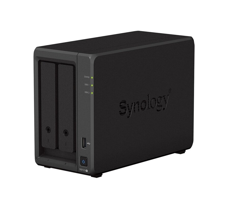 DiskStation DS723+ NAS | 2 Drive Bays | AMD Ryzen R1600 | 2x Gigabit Ethernet | Zwart