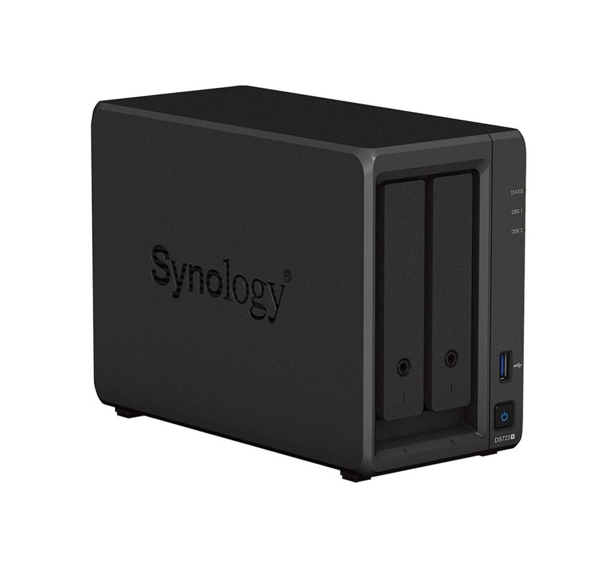 DiskStation DS723+ NAS | 2 Drive Bays | AMD Ryzen R1600 | 2x Gigabit Ethernet | Zwart