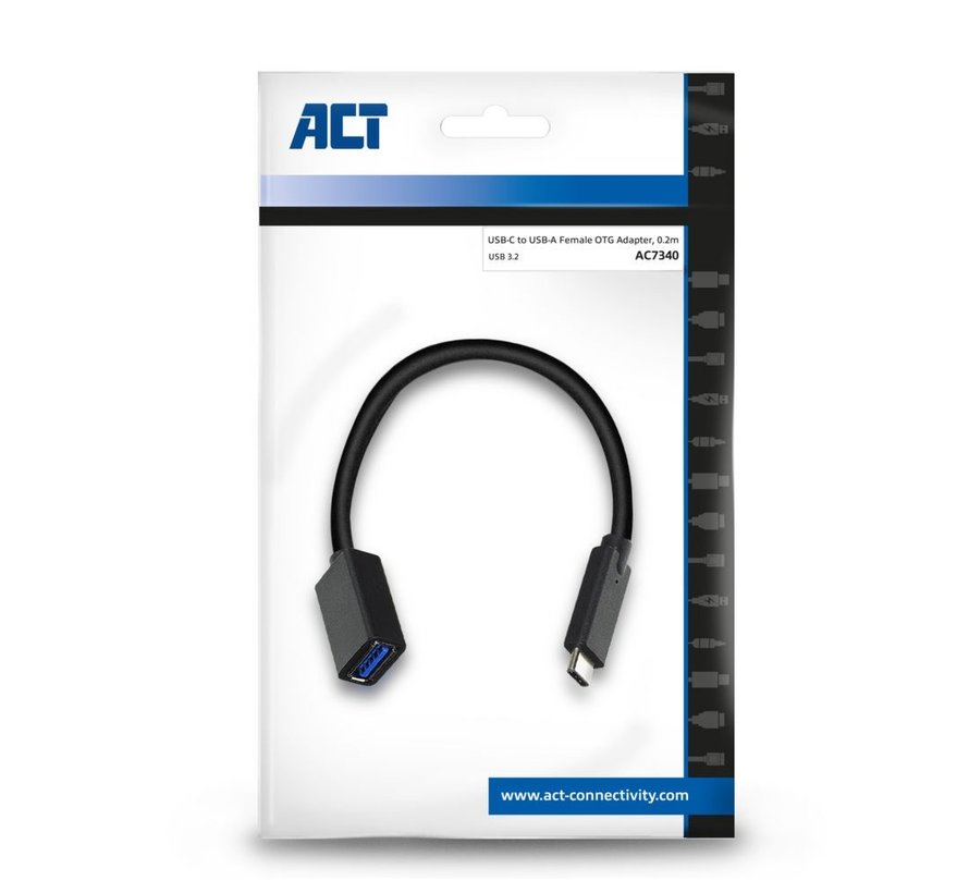 AC7340 USB-kabel 0,2 m USB 3.2 Gen 1 (3.1 Gen 1) USB C USB A Zwart