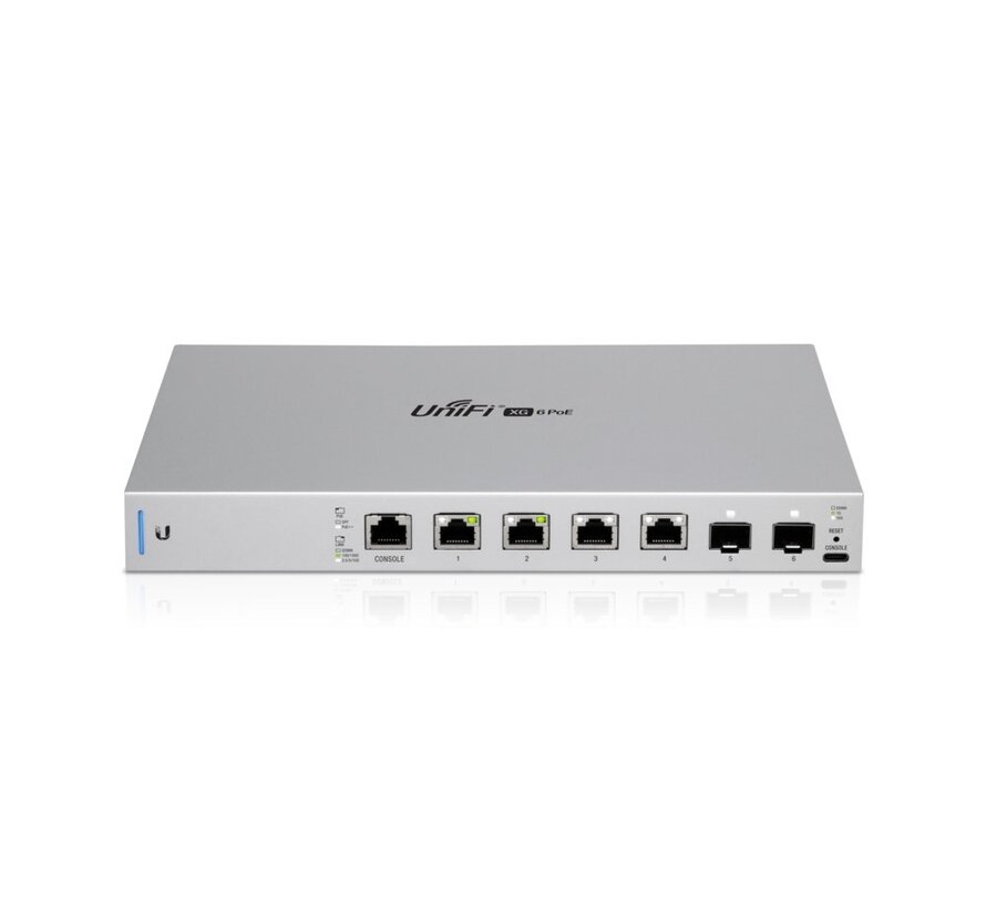 UniFi US-XG-6POE | Managed Switch | 6 Poorten | 10G Ethernet (100/1000/10000) | Power over Ethernet (PoE) | 1U | Grijs