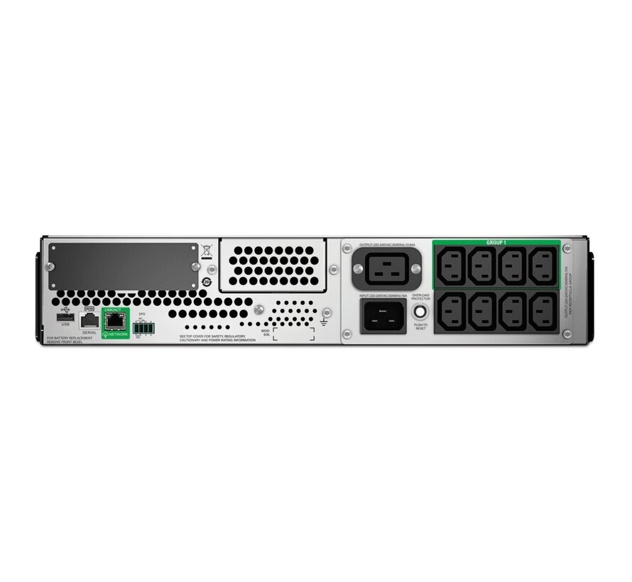 Smart-UPS SMT3000RMI2UC | 3000 VA / 2700 W | Rack Mount 2U | 8x IEC C13 & 1x IEC C19 | Pure Sine Wave | SmartConnect & AVR | LCD-scherm