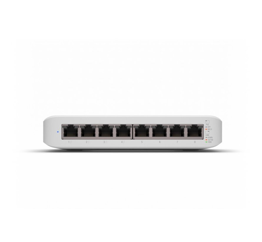 UniFi Switch Lite 8 PoE | Managed L2 Switch | 8 Poorten | Gigabit Ethernet (10/100/1000) | Power over Ethernet (PoE) | Wit
