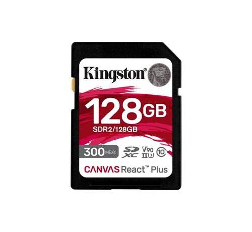 Kingston Canvas React Plus | SDXC | 128GB | Class 10 | UHS-II U3 | V90