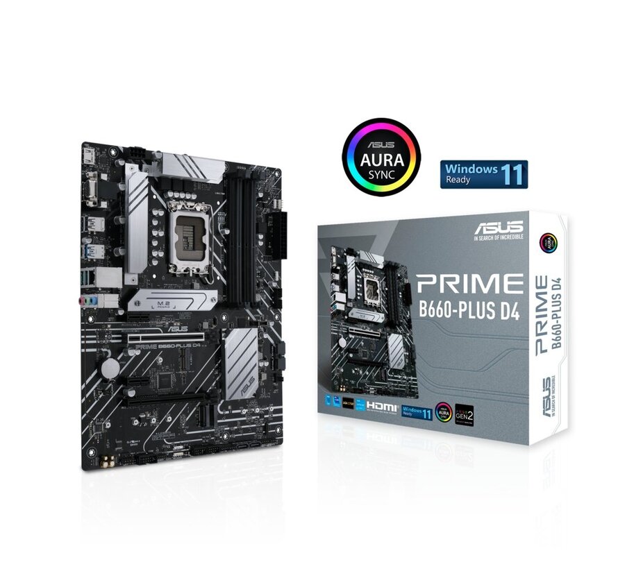 ASUS PRIME B660-PLUS D4 | Socket LGA 1700 | Intel B660 | 4xDDR4 | ATX | Moederbord