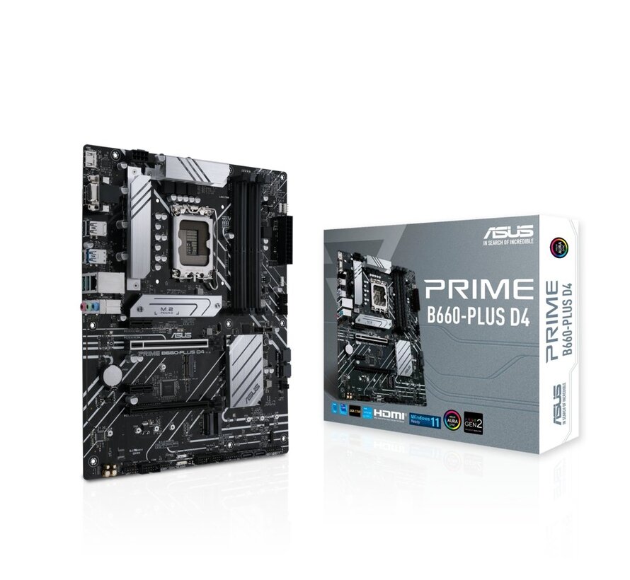 ASUS PRIME B660-PLUS D4 | Socket LGA 1700 | Intel B660 | 4xDDR4 | ATX | Moederbord
