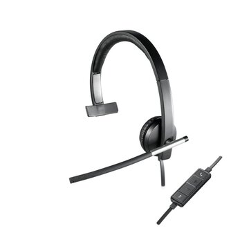 Logitech H650e | Bedrade On-ear Mono Headset | USB-A | Zwart/Zilver