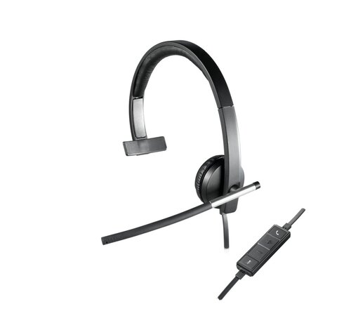 Logitech H650e | Bedrade On-ear Mono Headset | USB-A | Zwart/Zilver