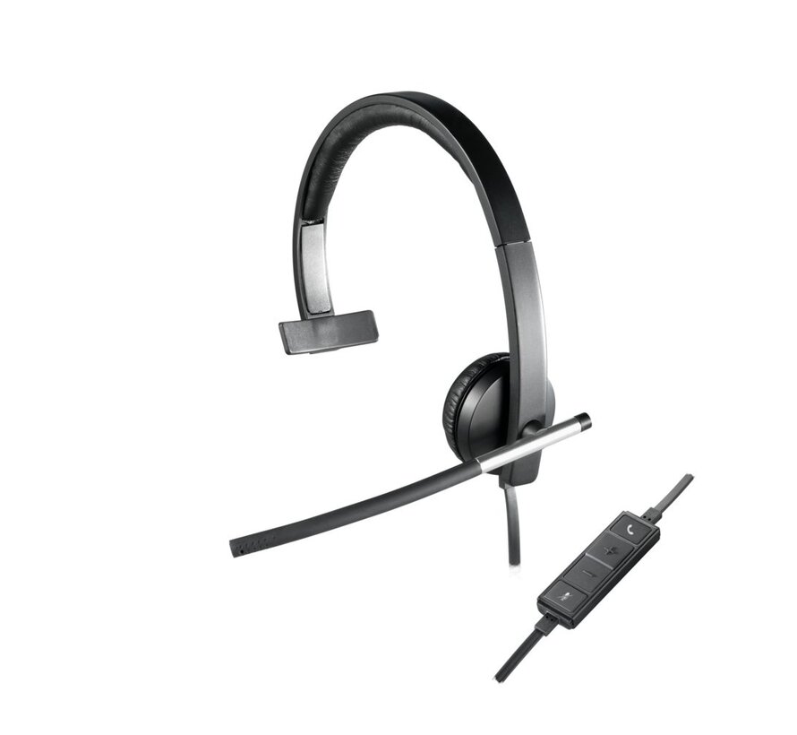 H650e | Bedrade On-ear Mono Headset | USB-A | Zwart/Zilver